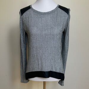 Generation Love Metallic Gray and Black Blouse